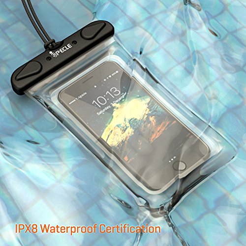Waterproof Phone Pouch, iSPECLE 4 Pack Clear Waterproof Case Underwater Phone Pouch Bag Floating for Mobile Phone iPhone X 8 7 6 6S Plus Galaxy Google Pixel LG HTC Black White Green Orange up to 6.0"