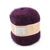 One Skein Angola Mohair Cashmere Wool Knitting Yarn 50g,Purple