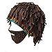 Yosang Windproof Ski Mask Warm Knitted Beanie Hat Cap (Brown Wig & Brown mask)