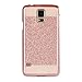 Galaxy S5 Case, S5 Case, Samsung Galaxy S5 Case, BENTOBEN Slim Sparkly Bling Glitter Hybrid Hard PC Case Laminated with Luxury Shiny Faux Leather Protective Phone Case for Samsung Galaxy S5, Rose gold
