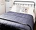 HomeSmart Products Weighted Blanket 15 lbs - Provides Medium Pressure - 400 Thread Count Cotton Blankets for Adults - Use as a Throw or Comforter - Grey 60x80