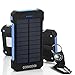 YOUNGFLY Dual 20000mAh Solar Charger Sunpower Panel Power Bank Waterproof, Dust-Proof and Shock-Resistant Led Light, With Compass + USB Cable + Hook (Blue)