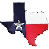 Texas Map Emblem USA Texas Map Badge 3D Thick Car Decal Sticker Chrome Edge | Compatible with Universal Cars Trucks 1 Piece Metal Chrome
