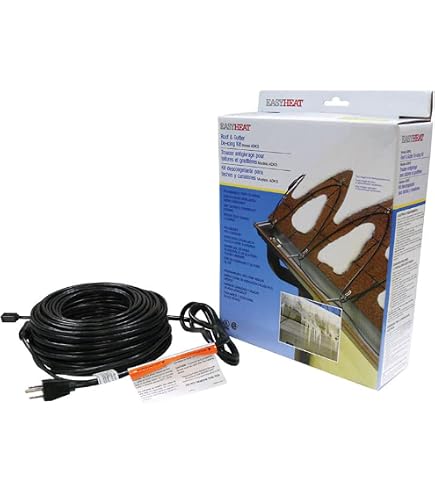 Prime RHC500W100 Roof Heating Cable – 100ft, 500W De-Icing For Gutters & Downspouts, Includes Clips