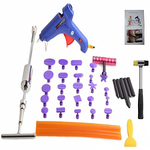 Click Here to See More Images HiYi 39pcs Dent Removal Tools Hail Kit Car Body Auto Bodywork Damage Paintless Dent Repair Tools DIY Parts Tools Dent Puller sets