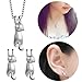 Cat Studs Earring Necklace Mini Ear Crawler Climbers Cute Kitten Collarbone Necklace Matte Charms Jewelry Earrings Necklace Set