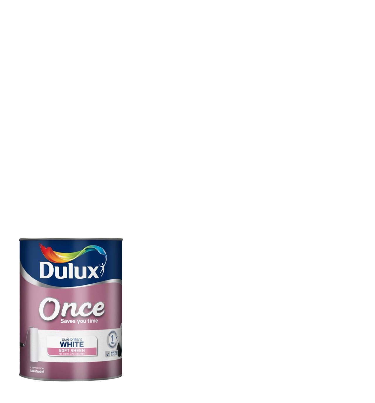 Dulux Once Soft Sheen Emulsion Paint For Walls And Ceilings Pure