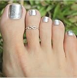 LuckyFine Simple Retro Design Toe Ring Adjustable Foot Jewelry Gifts For Women