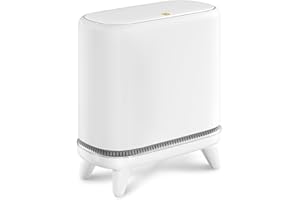 JUDRDO Bathroom Trash Can with Lid, Vacuum Adsorption Small Garbage Can 3.2 Gallon Press Top Lid Trash Bin with Legs Waterproof Waste Basket for Bathroom Bedroom Office Home RV