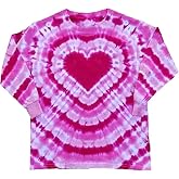 Valentine Shirts Women Valentine's Day Shirt Tie Dye Heart Graphic Long Sleeve Tshirt Casual Crewneck Holiday Tee Tops