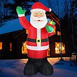 Fanshunlite Christmas Inflatable 8FT Santa Claus Carry Gift Box Lighted Blow-Up Yard Party Decoration for Xmas Airblown Inflatable Outdoor Indoor Home Garden Family Prop Yard