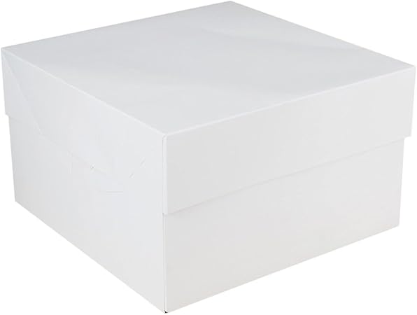 FunCakes Blanko-Caja para Tartas (30 x 30 x 15 cm), Papel, Blanco: Amazon.es: Hogar