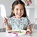 Bumkins Toddler Utensils, Kids Size Fork and Spoon Set, Silicone and Stainless-Steel Training Silverware, Angled Fork / Spork for Self-Feeding, Children Learning to Eat, 18 Mos Up, Hello Kitty Pink