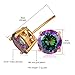 U7 Women Girls CZ Earrings Round Cut Cubic Zirconia 2.75 Carat 9mm Colorful Diamond Gold Plated Stud Earrings