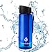 SurviMate Filtered Water Bottle BPA Free with 4-Stage Intergrated Filter Straw for Camping, Hiking, Backpacking and Travel