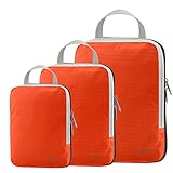 Set of 3 Gonex Packing Cubes, Clothing Compression Cube Extensible Storage Bags Organizers(Orange)