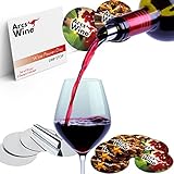 Arcs Wine Pourer Disc Set of 22 with 2 Designs – Best Drip Stop Pour Spouts – Thin Flexible and Reusable Drop Stop Disks