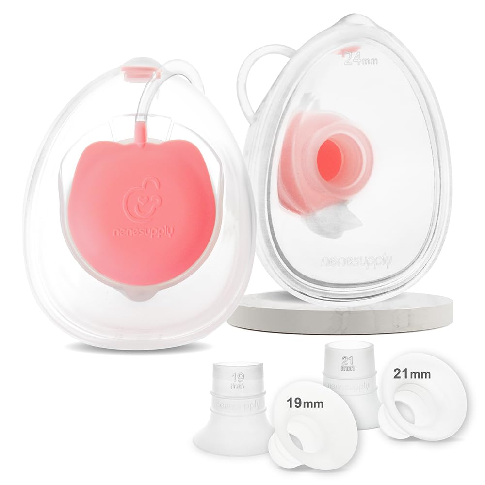 Photo 1 of Nenesupply Handsfree Wearable Breastmilk Collection Cara Cups Caracups Compatible with Spectra S1 S2 9 Plus Breast Pumps 24mm Silicone Flanges Replacement for Spectra Pump Parts 19 21mm Inserts
