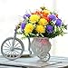 LUCKY SNAIL 6 Pcs Artificial Flowers, Fake Orange Daffodils Flowers, Fake Yellow Hydrangea Flowers, Faux Purple Gypsophila Flowers for Indoor Outside Hanging Planter Home Kitchen Office Wedding Décor