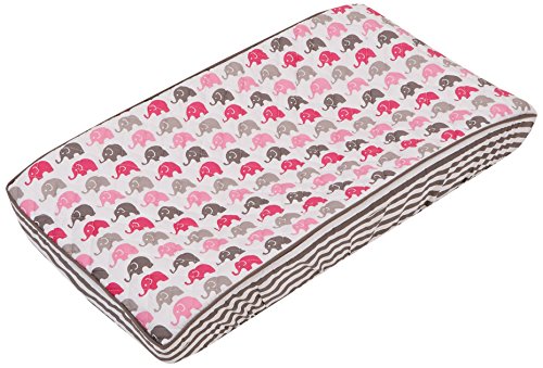 Elephants Pink/Grey pink mini elephants Changing Pad Cover