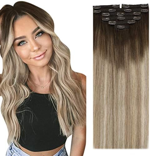 Sunny Ombre Clip In Hair Extensions 16 Inch Ombre Hair Extensions Clip In Double Weft Clip In Ombre Hair Extensions Human Hair 4 14 60 Full Head 120g 7pcs Buy Online At Best Price