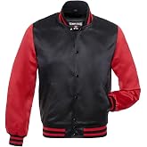 Stewart &amp; Strauss Satin Baseball Bomber Jacket | Lightweight baseball style satin bomber crafted since 1977 with snap front, quilted lining and knit trim