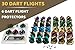 IgnatGames Dart Flights and Accessories – 18/30 GlideXPro 130 Micron Flights in Various Shapes and 6 Flight Protectors