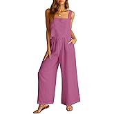 ANRABESS Women's 2 Piece Outfits Linen Pants Jumpsuit Matching Lounge Set Casual Summer Beach Vacation Trendy Clothes