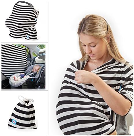 NULOVE Improved Nursing Breastfeeding Cover Scarf - Baby Car Seat Canopy, Car Window Shade, Shopping Cart, Stroller, Carseat Covers for Girls and Boys, Best Multi-Use Infinity Stretchy Shawl