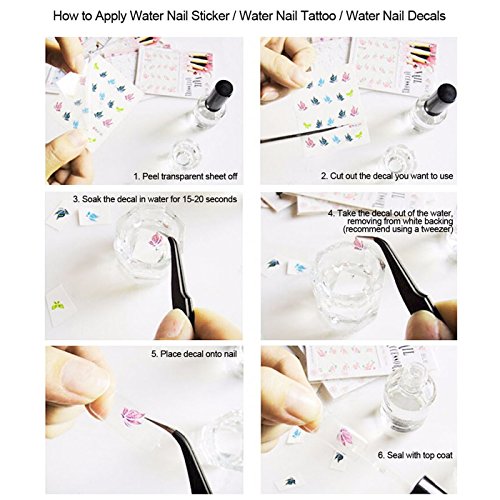 AllyDrew Splashed Dots Water Slide Nail Art Decals Nail Tattoo Decals (3 Sheets)