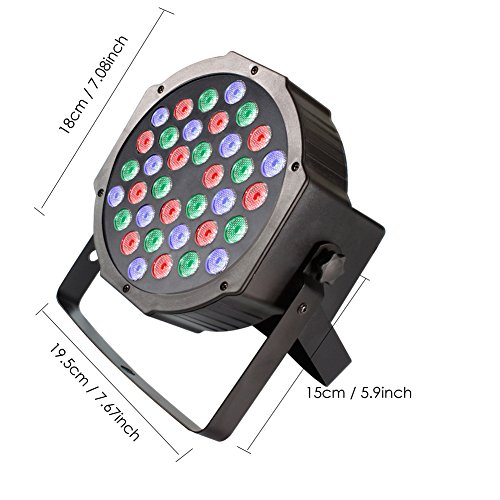 KOOT Stage Up Lighting DJ Wash Light with RGB 36 LEDs Par Light DMX Control and Remote Control for Karaoke Club Disco Bar Wedding Show