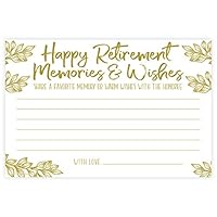 m&h invites Retirement Memories and Wishes Cards (50 Count)