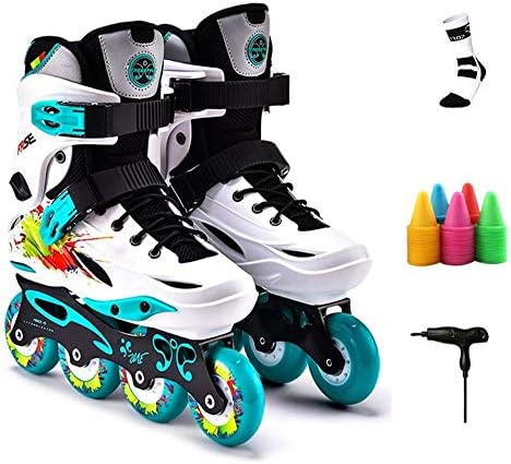 PIAOL Beginners Inline Skates For Women And Men Outdoor Show Skates, Teen Roller Skates,White-37EU