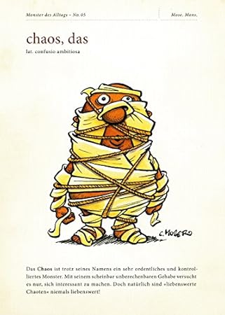5er-Packung: Postkarte'Monster des Alltags - No. 05: chaos, das'