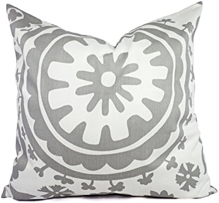 Custom Pillows - Grey and White Pillow Shams - Suzani Pillow Covers - Storm Pillow Cases - Decorative Pillow