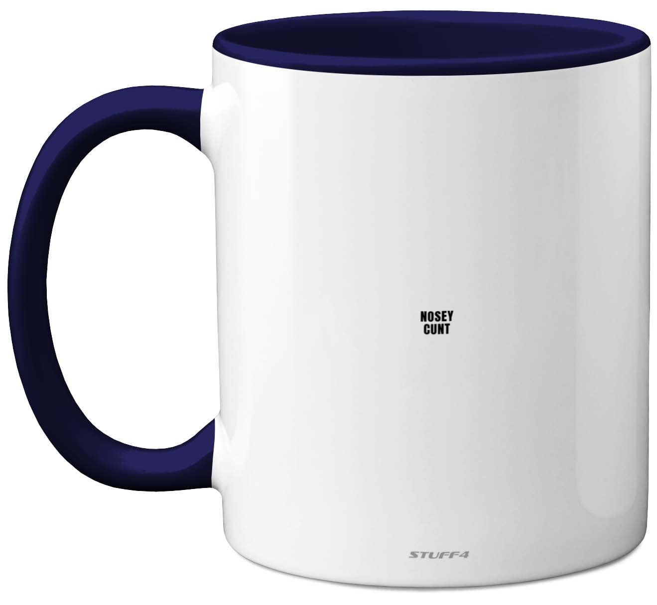 Stuff4 Nosey C**t Mug - Fun Sarcastic Gifts for Work Colleagues, Crude Rude Xmas Gift, Novelty Christmas Mug for Friends, Funny Secret Santa Gifts, 11oz Ceramic Dishwasher Safe Navy Blue Coffee Cup