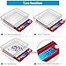 AMIR Digital Kitchen Scale, 500g/ 0.01g Mini Pocket Jewelry Scale, 100g Calibration Weight, Cooking Food Scale with Back-Lit LCD Display, 2 Trays, 6 Units, Auto Off, Tare, PCS, Stainless Steel, Red