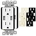 TOPGREENER 4.8A High Speed USB Wall Outlet, 15A Tamper-Resistant Receptacles, Compatible with iPhone Xs/MAX/XR/X, Samsung Galaxy S9/S8, LG, HTC & Other Smartphones, UL Listed, TU21548A, 2 Pack, White