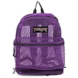 Travel Sport Transparent See Through Mesh Backpack/ School Bag (Purple)