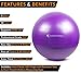 Exercise Ball for Yoga, Balance, Stability from SmarterLife - Fitness, Pilates, Birthing, Therapy, Office Ball Chair, Classroom Flexible Seating - Anti Burst, Non Slip + Workout Guide (Purple, 45cm)