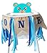 Jefferson 1st Birthday ONE High Chair Banner for Boys Girls First Birthday Decorations Burlap Birthday Banner (Blue)