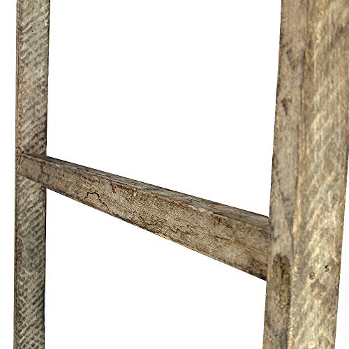 Fifth + Nest Tobacco Stick Blanket Ladder- Rustic Farmhouse Shelf Home Decor- Wooden 4 Foot, Made in The USA to Display Blankets, Quilts, Towels and Linens