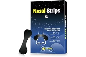 DKEPA Nasal Strips for Snoring - Extra Strength Nose Strips for Breathing with Strong Adhesion - Sweat Resistant Design for All Day Use - Improves Sleep and Workout Performance - 60 Pcs Black