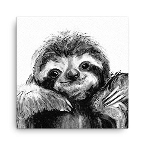 WraptiousBex Williams Black & White Sloth Mini Canvas