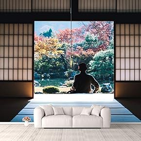 Wall Murals for Bedroom Japanese Style Grid Door View Large Removable Wallpaper Peel and Stick Wall Stickers - 66x96 inches