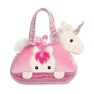 Aurora World 32795 Aurora Fancy-Pal Peek-A-Boo Pet Carrier, Pink and White, 8in, Unicorn Gift
