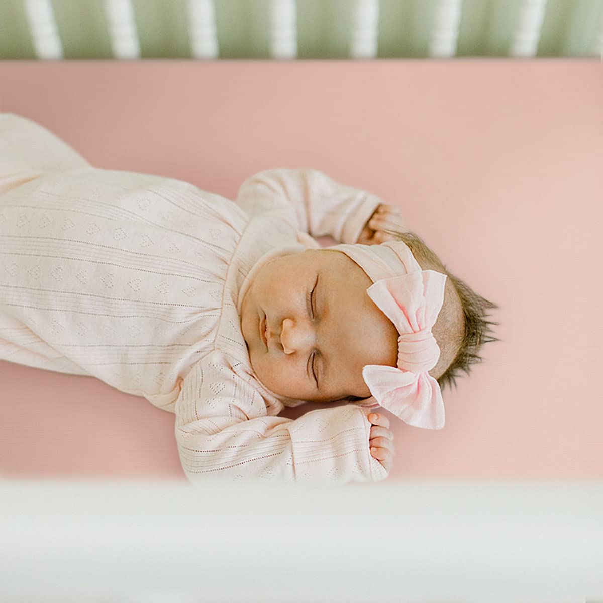 GRSSDER Soft Muslin Crib Sheet 1 Pack, 100% Cotton Crib Sheets for Girls, Fit Standard Crib Mattresses 52