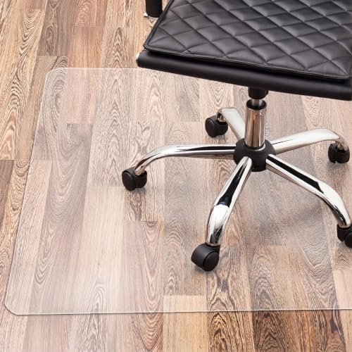 Relaxdays Office Chair Mat, Underlay, Floor Protector, Parquet, Carpet, Non-Slip, 120 x 120 cm, Clear