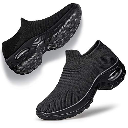 YHOON-Womens-Walking-Shoes-Sock-Sneakers-Slip-on-Mesh-Platform-Air-Cushion