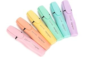 ZEYAR Aesthetic Highlighter Pen, Chisel Tip Marker Pen, AP Certified， Assorted Colors, Water Based, Quick Dry, Cute Highlighters, Patented Product (6 Macaron Colors)